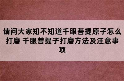 请问大家知不知道千眼菩提原子怎么打磨 千眼菩提子打磨方法及注意事项